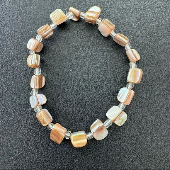 unbranded Jewelry - Bracelet Brown Abstract Beads Elastic Bracelet Boho